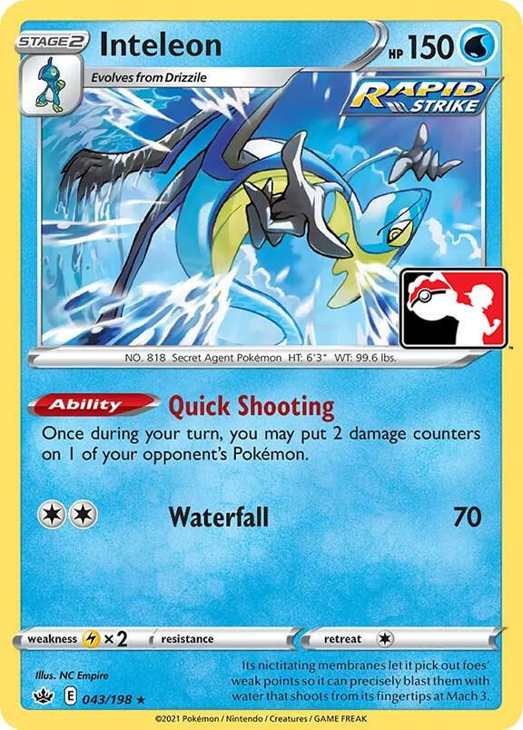 Chilling Reign Inteleon [Prize-Pack-Holo] Pokémon card